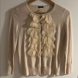J. Crew Women's Beige Ruffles Sweater